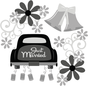 Just Married SVG wedding svg file flower svg file wedding clipart cute clipart