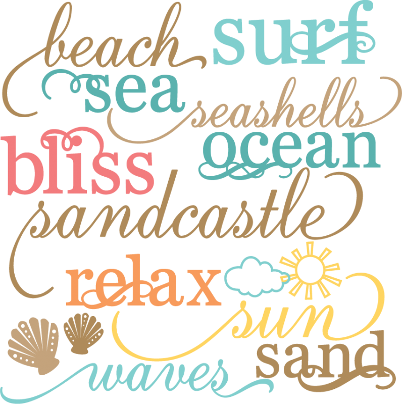 Beach Words Set SVG cut files beach svg files sun svg cuts free svgs