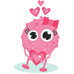 Girl Monster In Love SVG cutting files valentines day svg cut files free svg cuts cute svg files