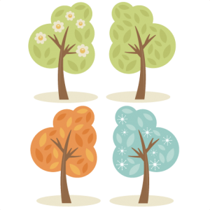 4 Season Trees SVG cutting files spring tree svg summer tree svg fall tree svg winter tree svg cut files