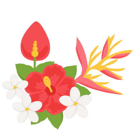 Tropical Flowers SVG scrapbook cut file cute clipart files for