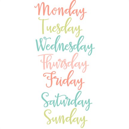 Days of the Week Set SVG scrapbook cut file cute clipart files for ...