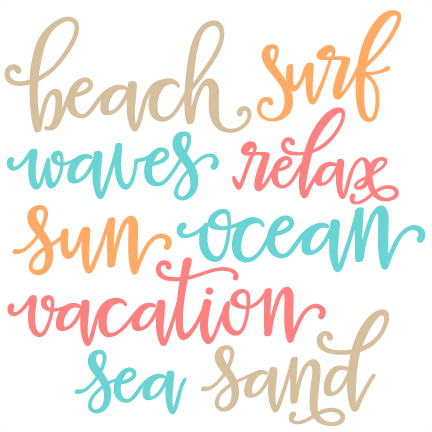 Beach Words SVG scrapbook cut file cute clipart files for ...