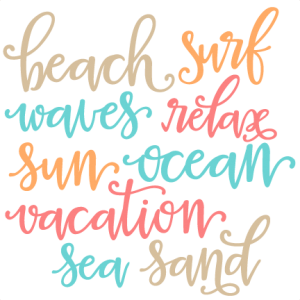 Beach Words SVG scrapbook cut file cute clipart files for silhouette cricut pazzles free svgs free svg cuts cute cut files