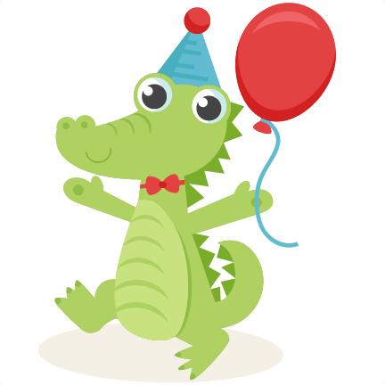 Birthday Alligator SVG scrapbook cut file cute clipart files for
