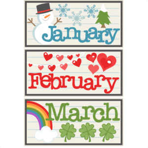 January February March Titles SVG scrapbook cut file cute clipart files for silhouette cricut pazzles free svgs free svg cuts cute cut files