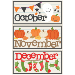 October November December Titles SVG scrapbook cut file cute clipart files for silhouette cricut pazzles free svgs free svg cuts cute cut files