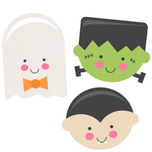 Cute Halloween Monsters Ghost Vampire Frankenstein SVG scrapbook cut file cute clipart files for silhouette cricut pazzles free svgs free svg cuts cute cut files