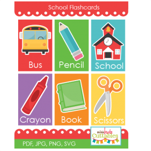 School Flashcards Printables  SVG scrapbook cut file cute clipart files for silhouette cricut pazzles free svgs free svg cuts cute cut files