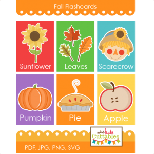 Fall Flashcards Printables  SVG scrapbook cut file cute clipart files for silhouette cricut pazzles free svgs free svg cuts cute cut files