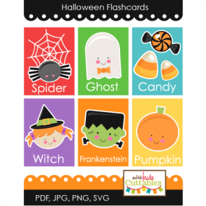 Halloween Flashcards Printables  SVG scrapbook cut file cute clipart files for silhouette cricut pazzles free svgs free svg cuts cute cut files