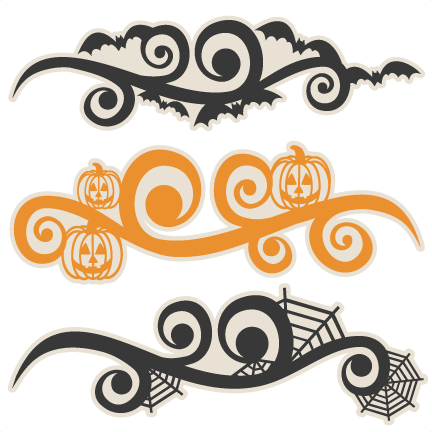 Halloween Flourish Set SVG scrapbook cut file cute clipart ...