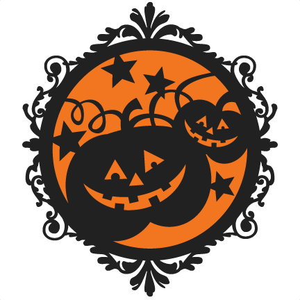 Halloween Pumpkin Frame SVG scrapbook cut file cute clipart files for