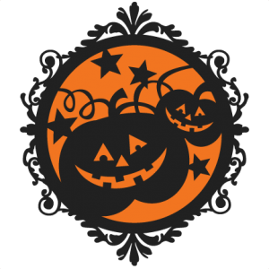 Halloween Pumpkin Frame  SVG scrapbook cut file cute clipart files for silhouette cricut pazzles free svgs free svg cuts cute cut files