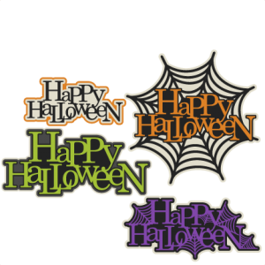 Happy Halloween Title Set  SVG scrapbook cut file cute clipart files for silhouette cricut pazzles free svgs free svg cuts cute cut files