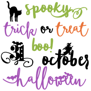 Halloween Words Set  SVG scrapbook cut file cute clipart files for silhouette cricut pazzles free svgs free svg cuts cute cut files