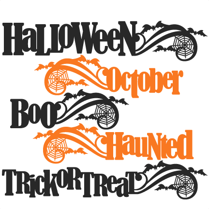 Halloween Word Titles SVG scrapbook cut file cute clipart ...