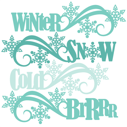Download Winter Word Titles SVG scrapbook cut file cute clipart ...