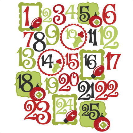Christmas Countdown Number Set Svg Scrapbook Cut File Cute Clipart Files For Silhouette Cricut Pazzles Free Svgs Free Svg Cuts Cute Cut Files