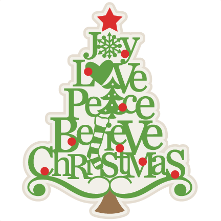 Christmas Tree Words SVG scrapbook cut file cute clipart 