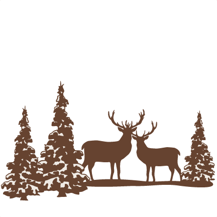 Download Reindeer Winter Scene SVG scrapbook cut file cute clipart files for silhouette cricut pazzles ...