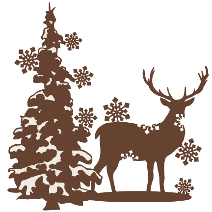 Download Reindeer Winter Scene SVG scrapbook cut file cute clipart ...