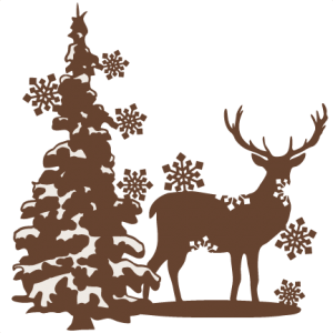 Reindeer Winter Scene SVG scrapbook cut file cute clipart files for silhouette cricut pazzles free svgs free svg cuts cute cut files