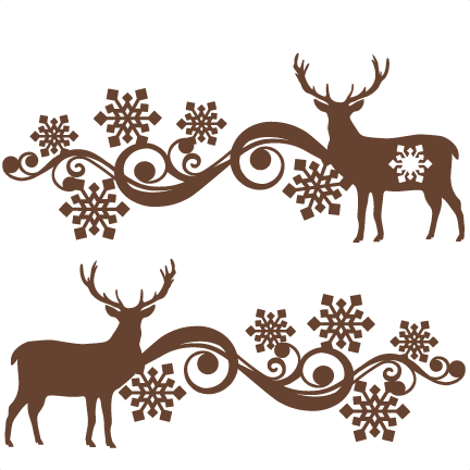 Download Reindeer Snowflake Flourish Set SVG scrapbook cut file ...