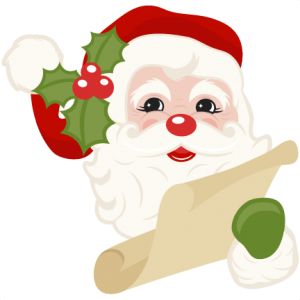 Santa With His List SVG scrapbook cut file cute clipart files for silhouette cricut pazzles free svgs free svg cuts cute cut files
