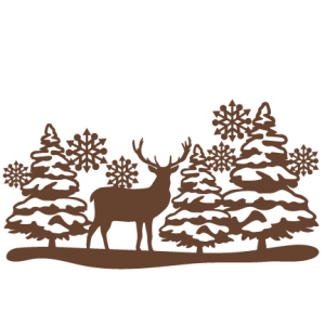 Download Reindeer Winter Scene SVG scrapbook cut file cute clipart files for silhouette cricut pazzles ...