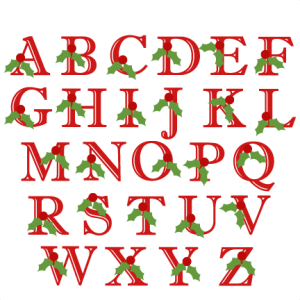 Holly Uppercase Alphabet Christmas SVG scrapbook cut file cute clipart files for silhouette cricut pazzles free svgs free svg cuts cute cut files