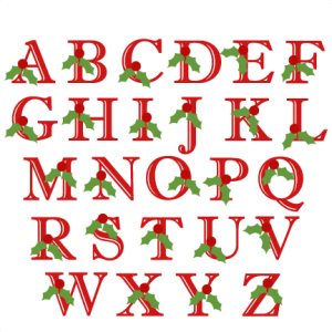 Download Holly Uppercase Alphabet Christmas SVG scrapbook cut file ...