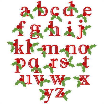 Download Holly Lowercase Alphabet Christmas SVG scrapbook cut file ...