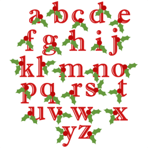 Holly Lowercase Alphabet Christmas SVG scrapbook cut file cute clipart files for silhouette cricut pazzles free svgs free svg cuts cute cut files