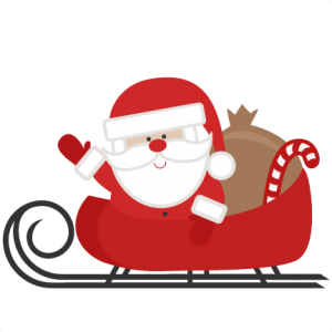 Santa In Sleigh SVG scrapbook cut file cute clipart files for silhouette cricut pazzles free svgs free svg cuts cute cut files