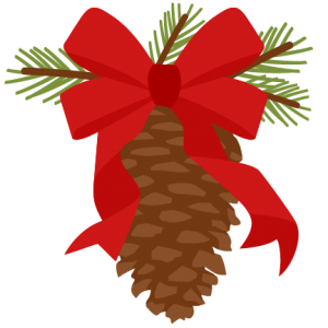 Christmas Pinecone With Ribbon scrapbook cut file cute clipart files for silhouette cricut pazzles free svgs free svg cuts cute cut files