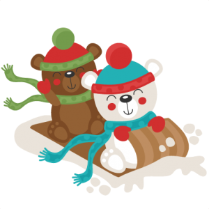 Christmas Polar Bear Sledding  SVG scrapbook cut file cute clipart files for silhouette cricut pazzles free svgs free svg cuts cute cut files