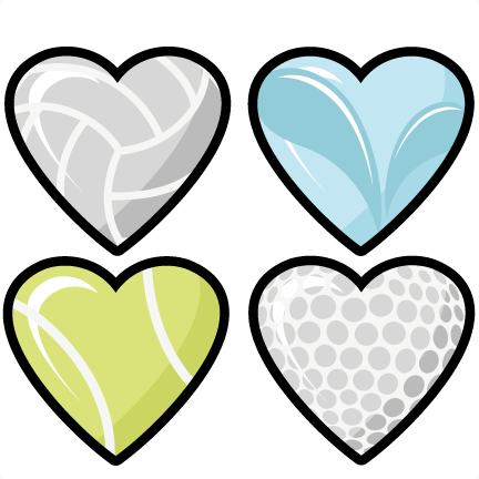 Sports Hearts Set scrapbook cut file cute clipart files for silhouette  cricut pazzles free svgs free