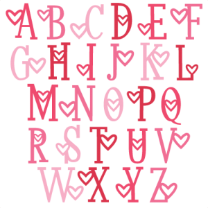 Heart  Alphabet Uppercase SVG scrapbook cut file cute clipart files for silhouette cricut pazzles free svgs free svg cuts cute cut files