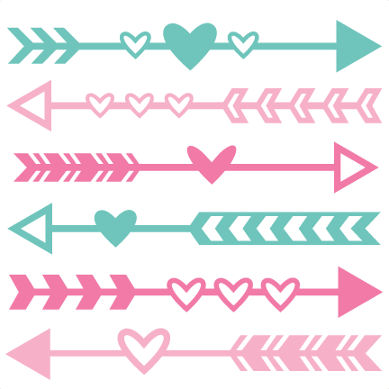 Valentine Arrow Set SVG scrapbook cut file cute clipart files for