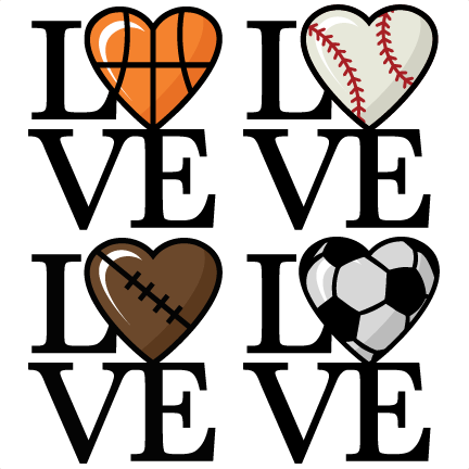 Download Love Sports Title Set scrapbook cut file cute clipart files for silhouette cricut pazzles free ...