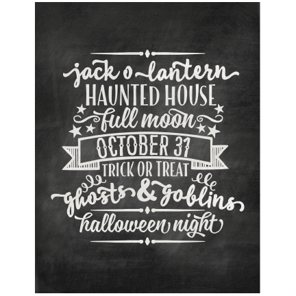 Download Halloween Night Chalkboard Word Art SVG scrapbook cut file ...