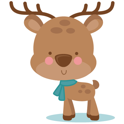 Girl Winter Deer SVG scrapbook cut file cute clipart files for