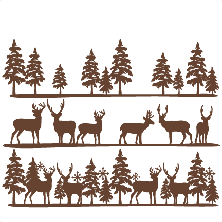 Winter Scene Borders SVG scrapbook cut file cute clipart files for