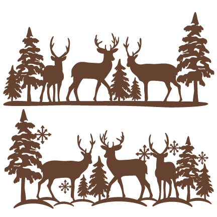 Download Winter Reindeer Scene SVG scrapbook cut file cute clipart files for silhouette cricut pazzles ...