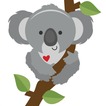 Koala on Branch SVG scrapbook cut file cute clipart files for