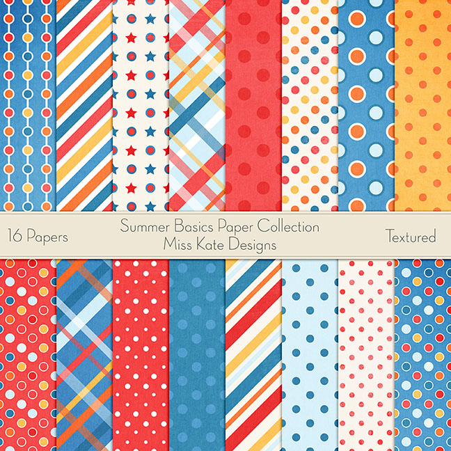 Download Miss Kate Designs Summer Basics Digital Paper for Scrapbooking, Card Making, Paper Crafting ...