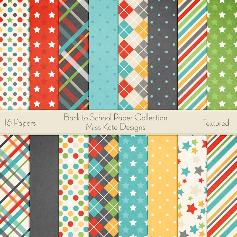 Download Miss Kate Designs School Digital Paper for Scrapbooking, Card Making, Paper Crafting, Digital Paper
