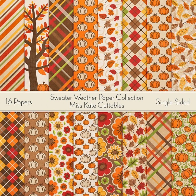 Download Miss Kate Designs Fall Autumn Digital Paper For Scrapbooking Card Making Paper Crafting Digital Paper