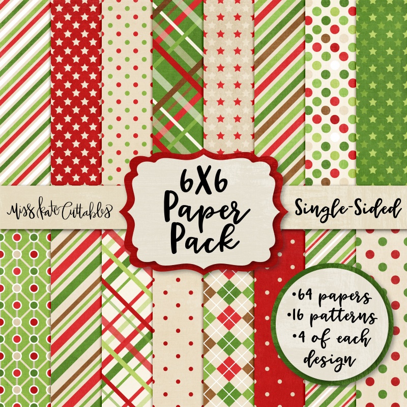 Miss Kate Cuttables Christmas Basics Paper Pack for Scrapbooking, Card